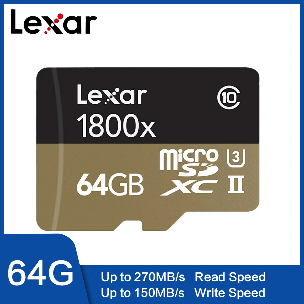 Карта Micro SD Lexar 1800x microsd 64 Гб 270 МБ/с./с sdxc U3 32 карта памяти cartao de memoria Class 10 TF для