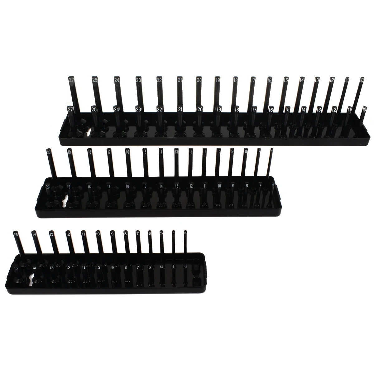 6pcs/set Garage Storage Tool Rack Holder Home Socket Tray 1/4`` 3/8`` 1/2`` Plastic Organizer Accessories Shelf Stand Metric SAE