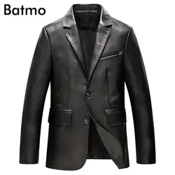 Batmo 2018 Новое поступление осень высокое качество овчины натуральной Кожаные куртки мужские, тонкий кожаный пиджак мужчины размер L-4XL ALWZM803