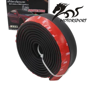 

Rubber Soft Black Front Bumper Lip Kit Splitter Body Spoiler Valve Chin bumper Strip Car Exterior 2.5m