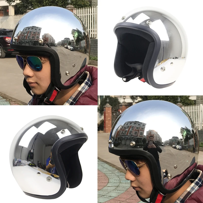 

Mirror surface coated 3/4 Open face motorcycle helmet DOT ECE approved JET helmet for all kinds of bikes