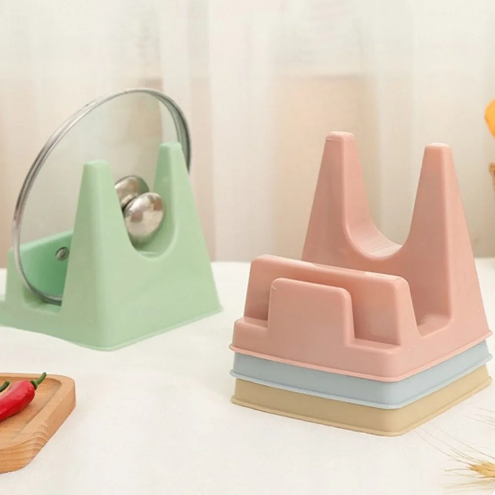 

Practical Design Kitchen Pot Pan Cover Lid Shell Stand Holder Anti-Slip PP Chopping Block Storage Rack Tool