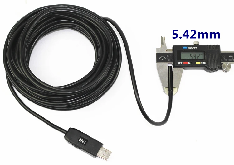 USB Mini Camera Dia=10mm 5M Endoscope Microscope 4LED Low Light Waterproof IP67 