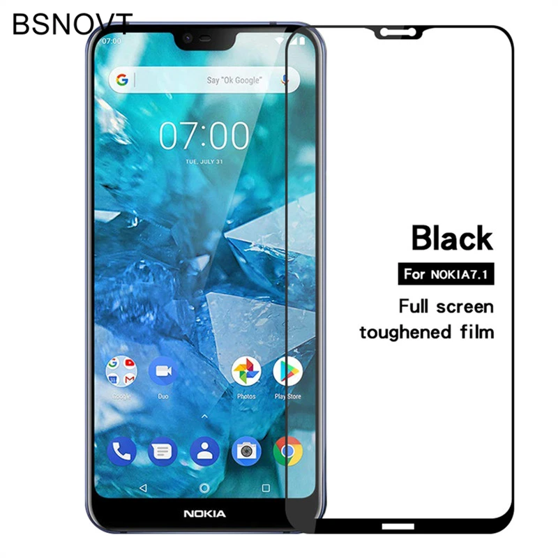 

2pcs Screen Protector Glass For Nokia 7 2018 Glass Tempered Glass For Nokia 7.1 2018 Full Coverage Phone Film For Nokia 7.1 2018