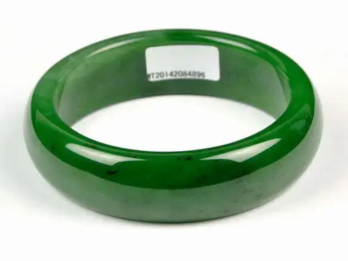 

002014 A Grade Natural Green Nephrite Jade Bangle Bracelet (A0502)