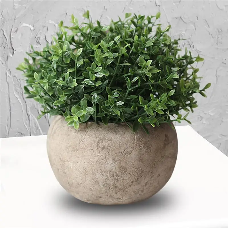 Artificial Plant Vintage Plastic Potted Green Fake Plant Decor Plant Artificial Planters Indoor