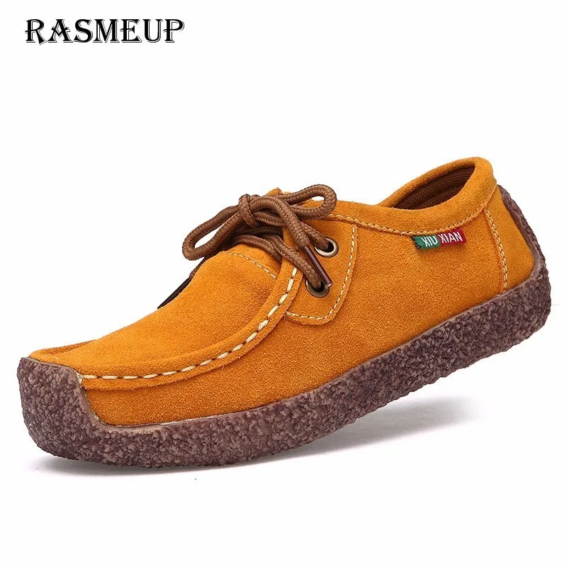 yellow Orange Fur black red orange Up Rasmeup En yellow Concis Femmes Cuir brown Lace Confortable blue De Femme red Fur Bateau Appartements Chaussures Fur black Fur Chaud Mode Fur With Mocassins Casual brown Fur Sneakers Véritable blue qBxHAU