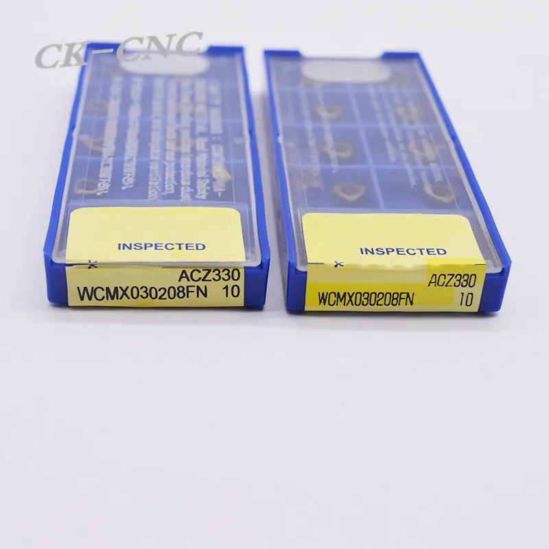 

10pcs WCMX030208FN ACZ330 CNC TOOL blade insert Outside turning Hole drill