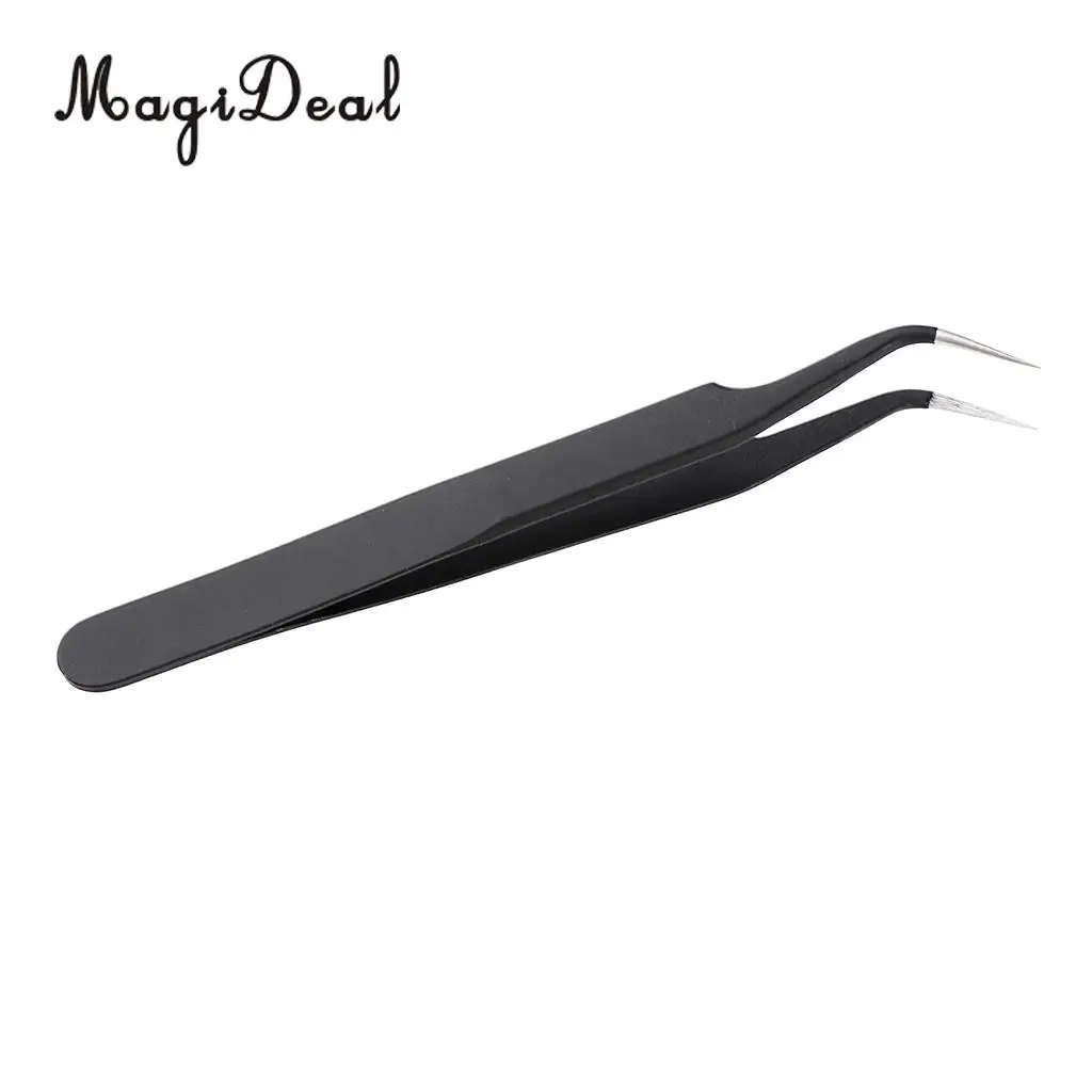 Stainless Steel Eyelash Extension Tweezer Pincet Vetus Makeup Tools, Curved / Straight