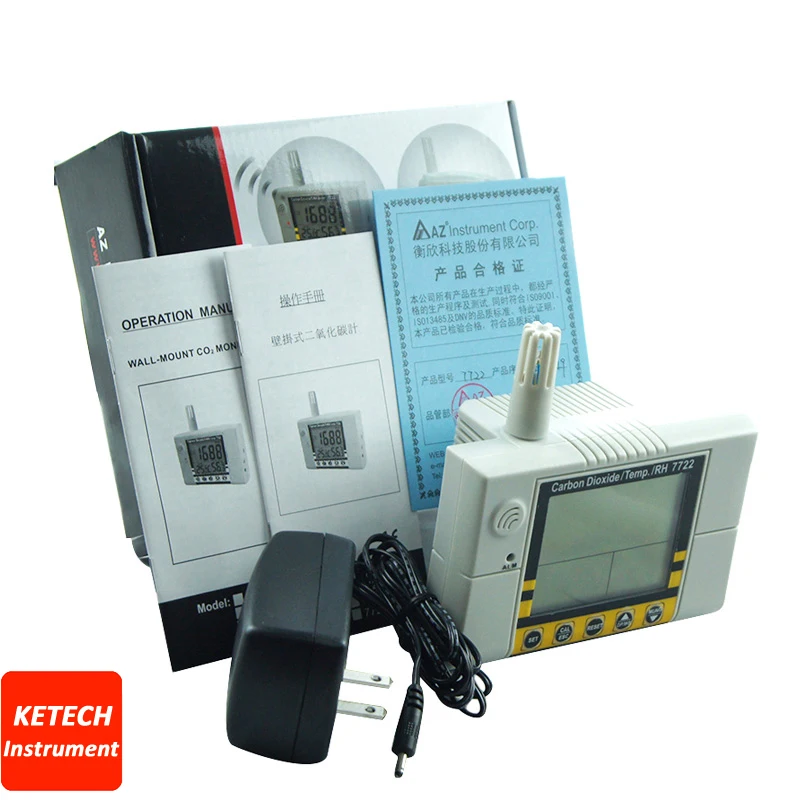 

Indoor Air Quality Tester CO2 Temperature Humidity Monitor AZ7722