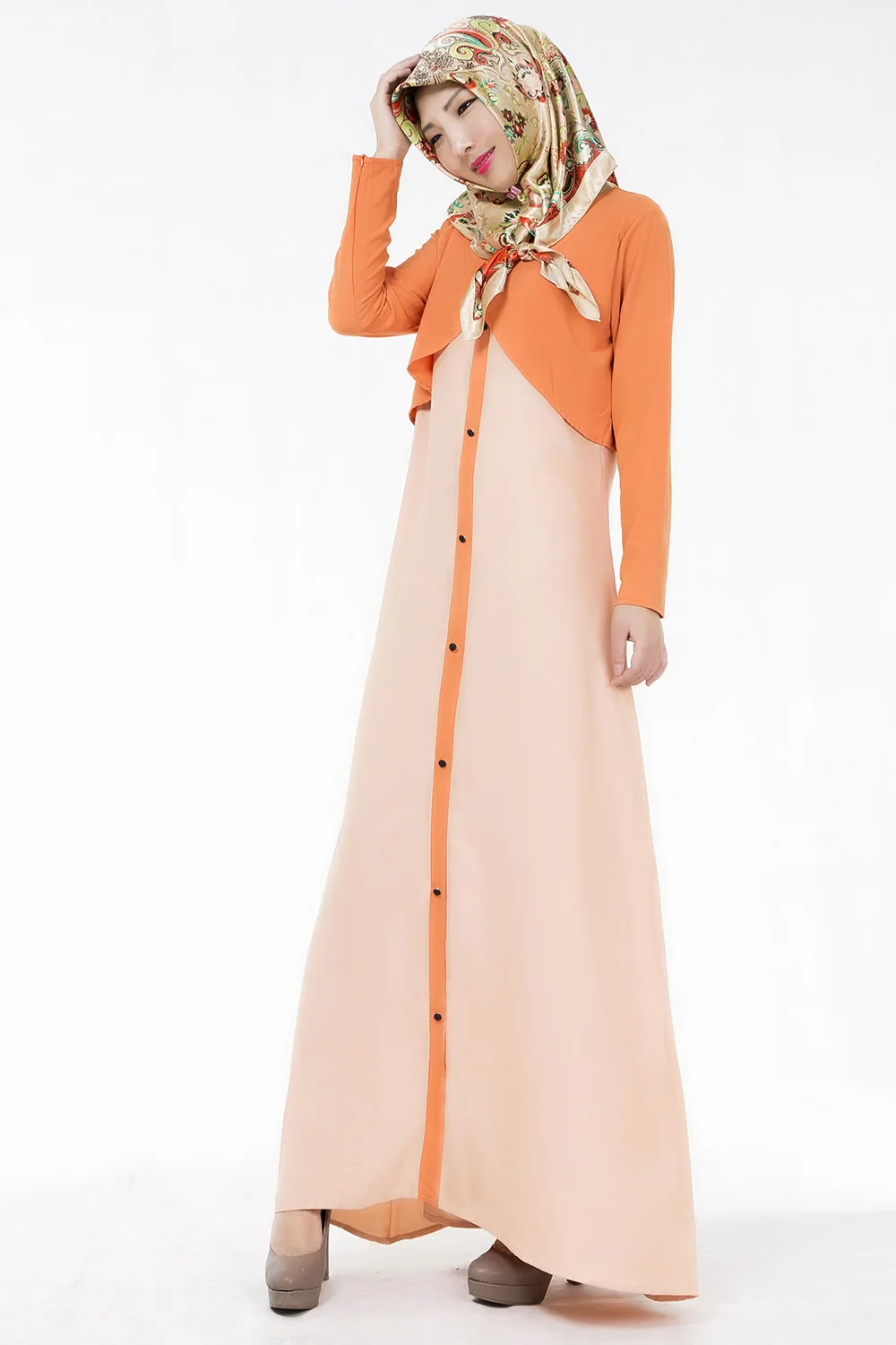 

Fashion Abayas Muslim Dress Long Sleeve Islamic Clothing For Women Turkish Malaysian Saudi Dubai Style Kaftan Free Shipping602