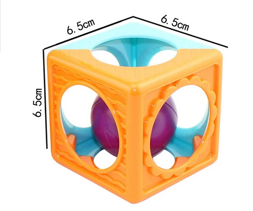 Jual Candice guo plastik mainan colorful cube oball menggenggam bola batu cincin awal belajar mainan baru lahir bayi hadiah ulang tahun 4 pcs lot