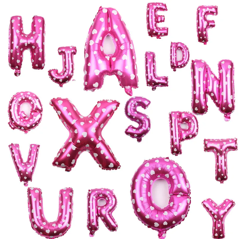 

TSZWJ Free shipping Pink 16 inch letter aluminum balloons birthday holiday wedding decoration toy balloons wholesale