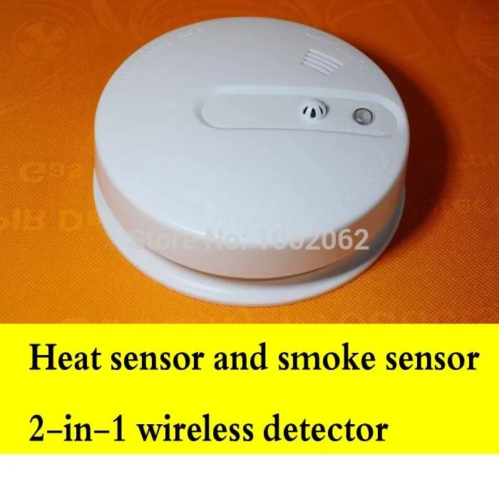 

Heat sensor and smoke sensor 2-in-1 wireless detector battery powered UL 268 certified