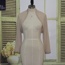 Элегантные, цвета шампанского свадебные куртки шифон с бисером sequisud Болеро шаль Вечерние