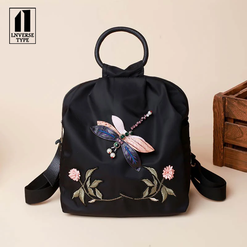 

National style embroidery stylebackpack Chinese style bag Oxford cloth Shoulder bag mini backpack Chinese culture backpacks bag
