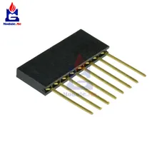 10pcs 8 Pin Single Row Stackable Shield Female Header 2.54mm Pitch for Arduino Diy Kit Electronic PCB Board Module 2.54
