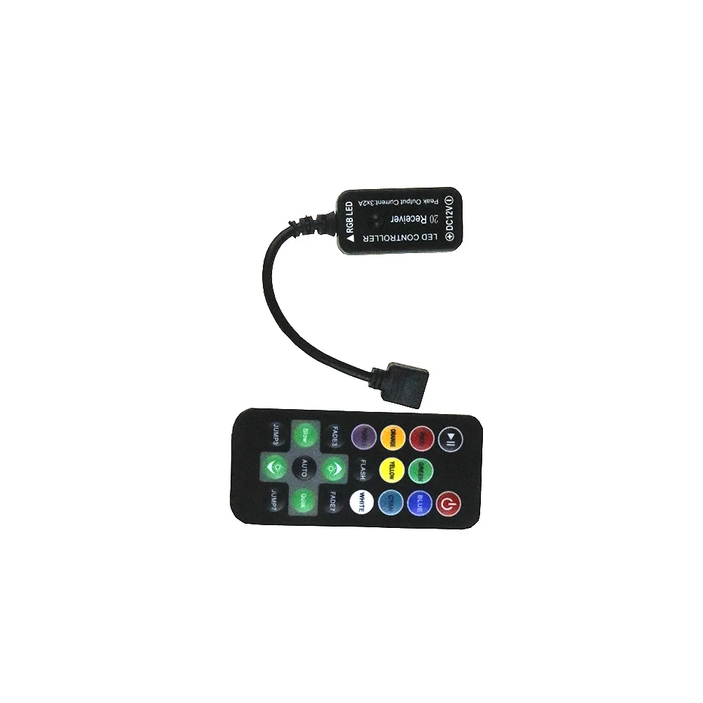 5Pcs DC12V IR rgb Controller Dimmer 20Key Black color Remote Controllers For 10m 5050 3528 3014 RGB Led Strip Ribbon tape | Освещение