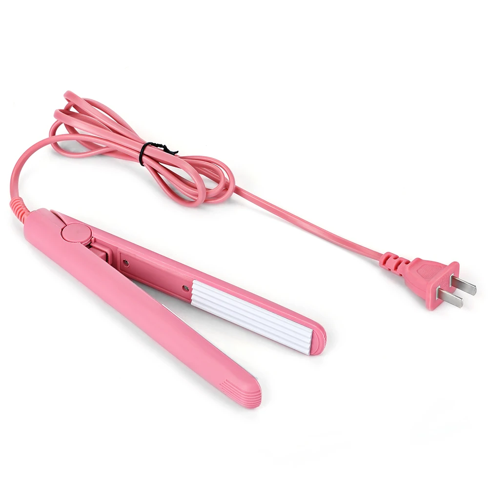 Wome Electric Hair Straightener Mini Pink Ceramic Crimper Fluffy Waves Hair Curlers Corn Iron Ripple Corrugation Styling Tools