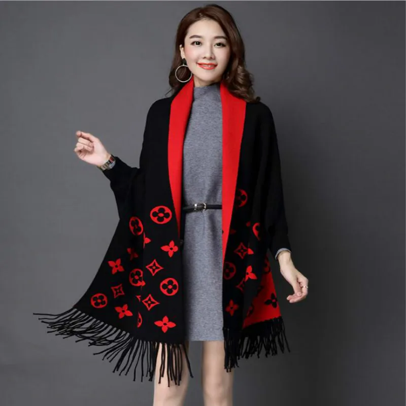 2018 new Women Wrap and Swing Fashion Autumn Winter Warm v Neck Casual Loose Sweater Knitted Tops tops coats jumper sweater