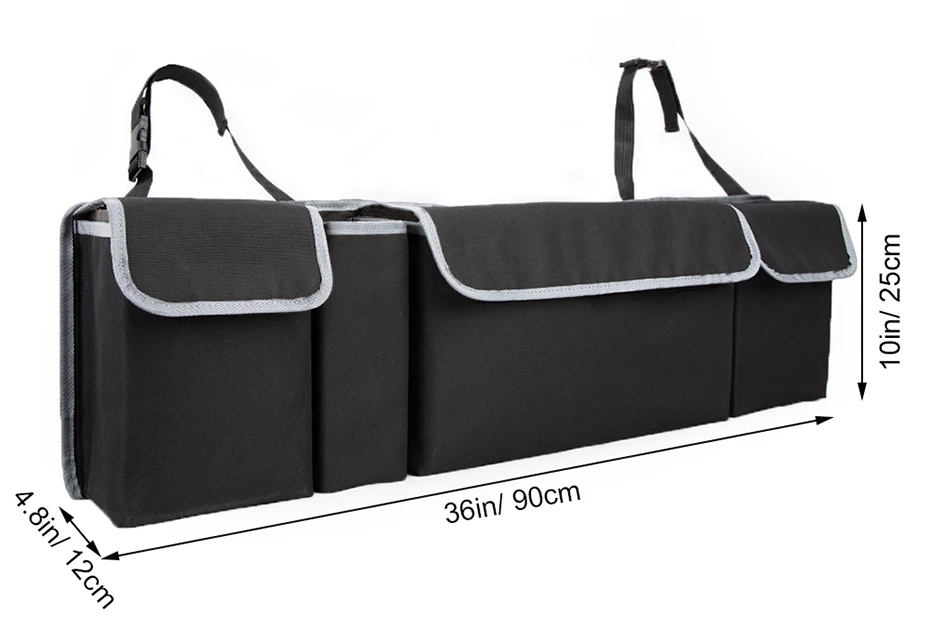 KAWOSEN органайзер для багажника автомобиля, регулируемая сумка для хранения на заднем сиденье, большая вместительность, многофункциональный органайзер для спинки автомобильного сидения из Оксфорда CTOB02