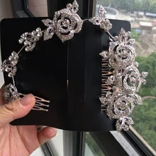 Стильный Хрустальный длинный свадебный гребень для волос, свадебные аксессуары для волос ручной работы, ювелирные изделия для волос