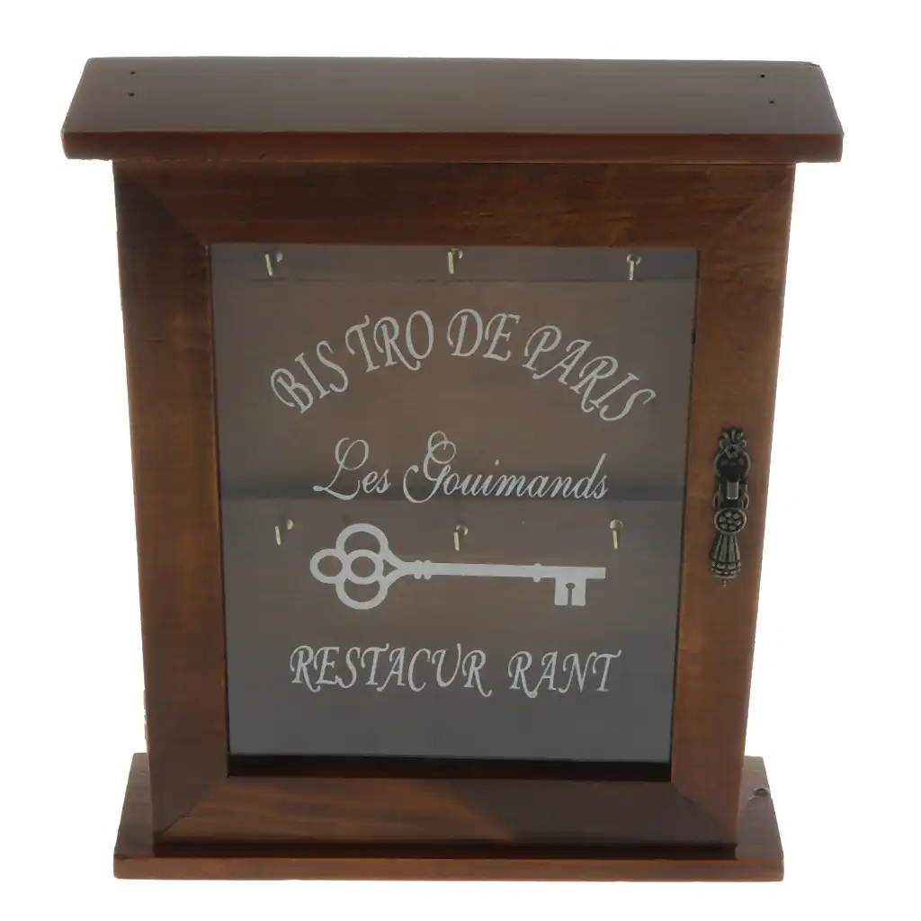 Pastoral Style Key Cabinet Wooden Key Holder Box Decorative Key