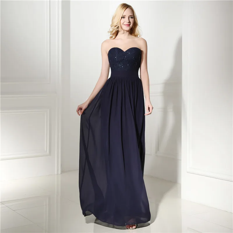 

Navy Blue Real A-line Chiffon Prom Dresses Long Evening Party Dress Black Prom Dresses 2019 Vestidos Para Fiestas De Gala Dress