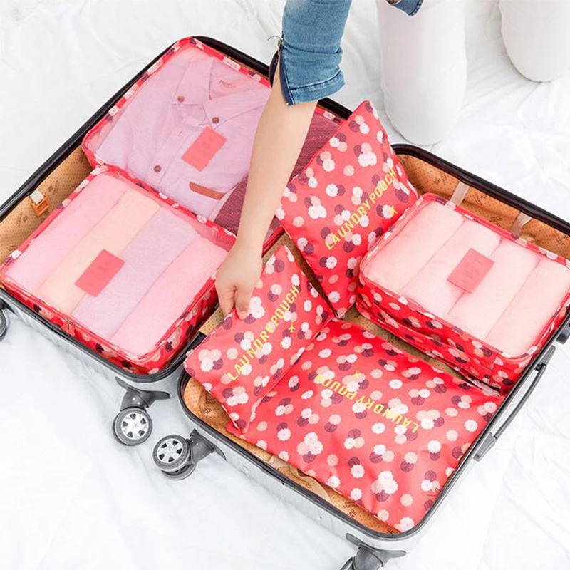 

New Print Daisy Dots Smile Leopard Waterproof Travel For Clothes Clothing Container Storage Bag