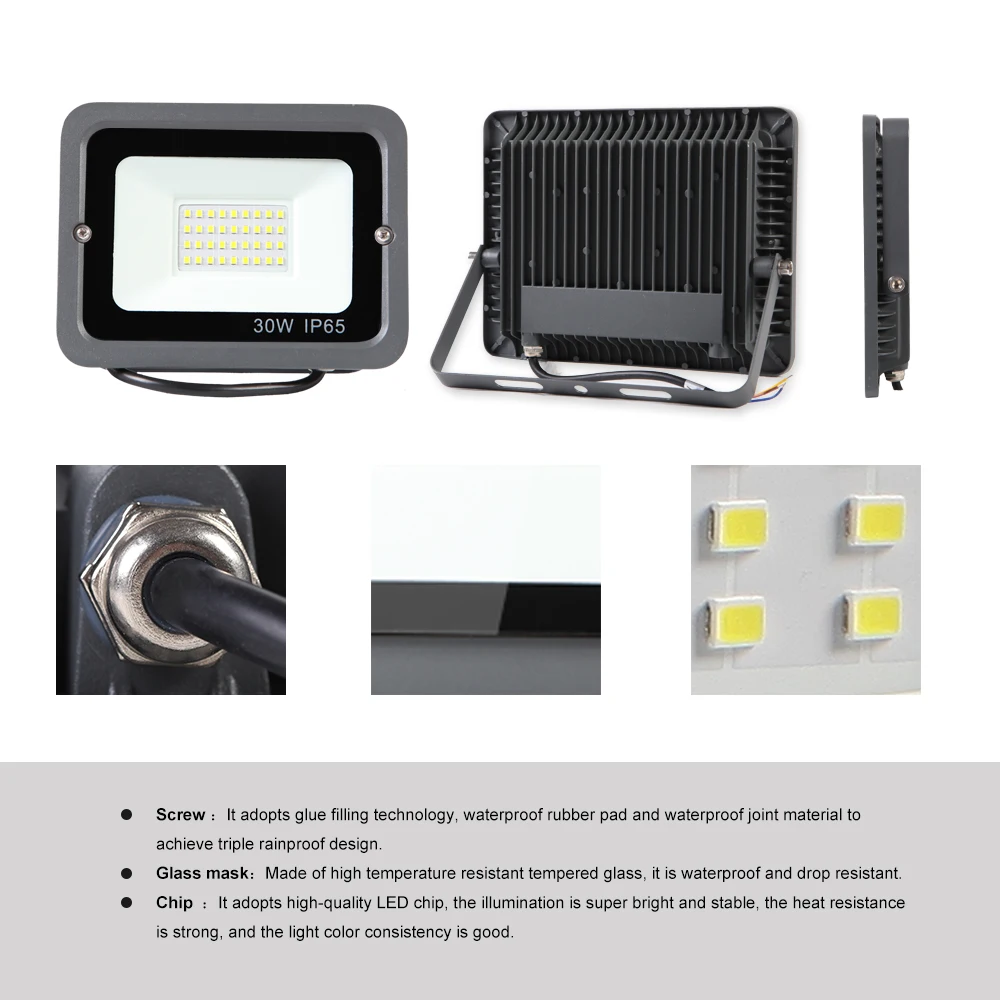 30 W 220 V Светодиодный прожектор для наружного применения IP65 водонепроницаемый led отражатель; светодиодная панель светодиодные фонари focos led
