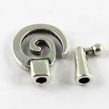 20 комплектов тибетская Серебряная спиральная застежка для 4 мм кожаный шнур A15084