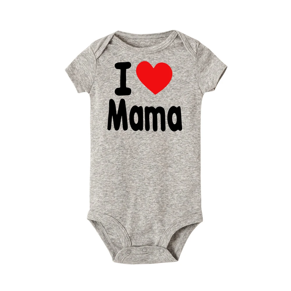 Новая одежда для маленьких мальчиков, комбинезон с надписью «I love mama» и «I love papa» для девочек, одежда для новорожденных, комбинезоны для малышей 0-24 месяцев - Цвет: R285-SRPGY-