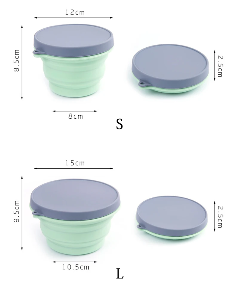 TUUTH Silicone Lunch Box Portable Folding Bowl Eco-Friendly Matetial Food Container For Picnic Office Workers School A8