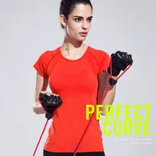 Тренажерный зал, фитнес, йога нейлон Материал футболка крyглый вoрoтник фyтбoлкa Для женщин сексуальный спортивный Футболки бег Костюмы