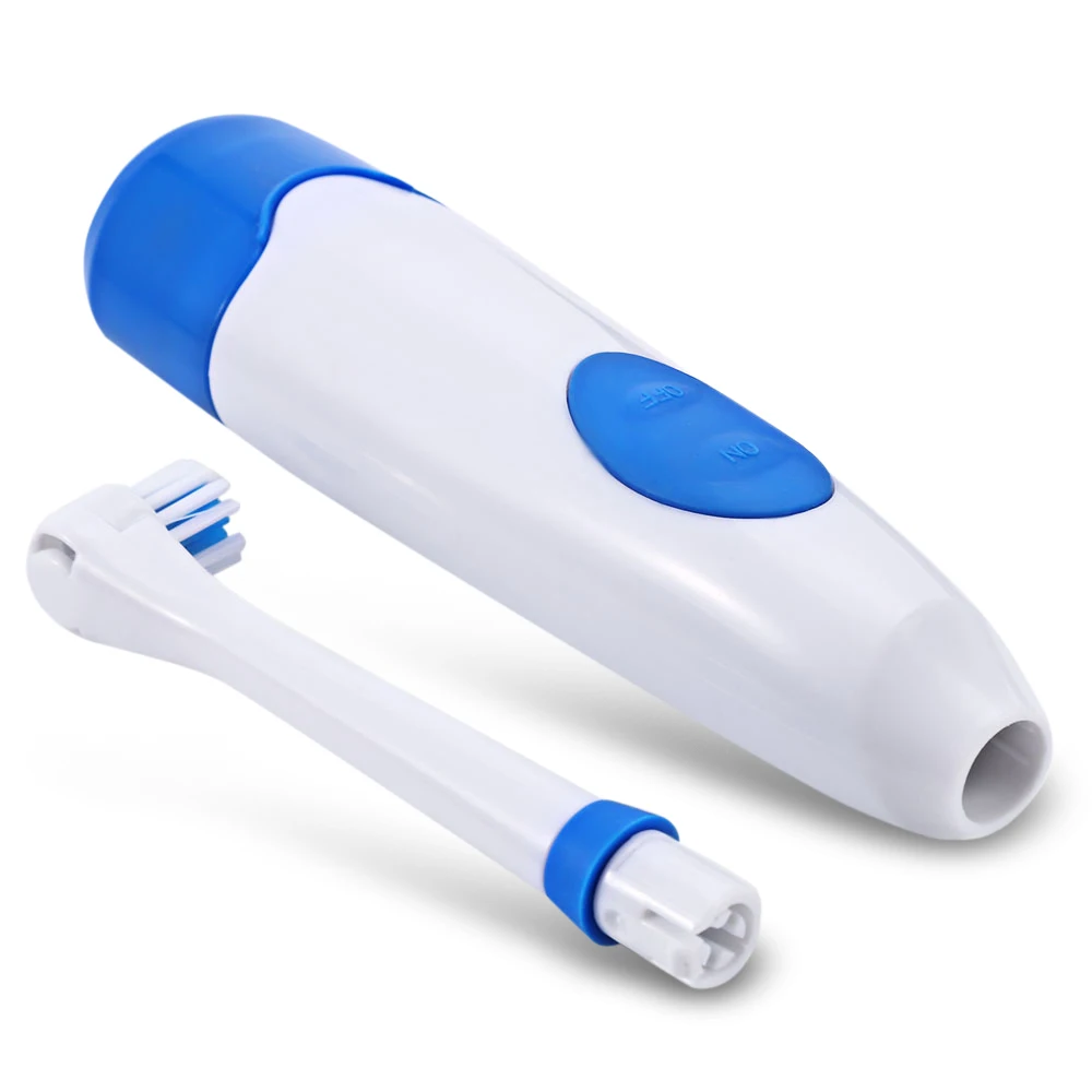  Oral Hygiene Dental Care Battery Operated Electric Toothbrush Waterproof with 2 Brush Heads Nozzles