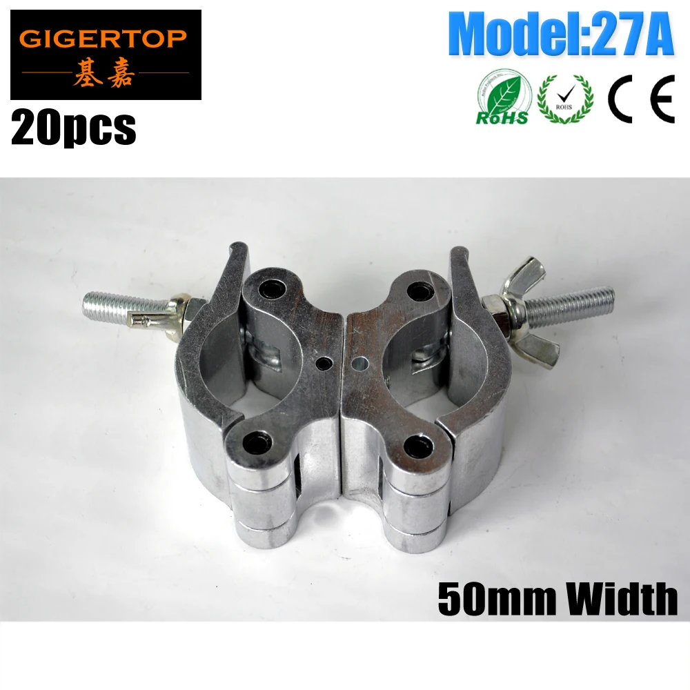 Freeshipping 20XLOT 50mm Width Double Ring Stage Light Clamp Restraint Lighting Fixture Truss