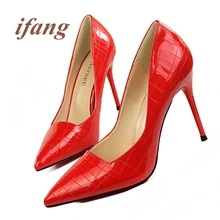 Ifang Schlangenhaut Frauen Hochzeit Pumpen Victoria Schuhe Frau 2016 Frauen Grundlegende Partei Pumpen frauen Farbe Braut High Heels