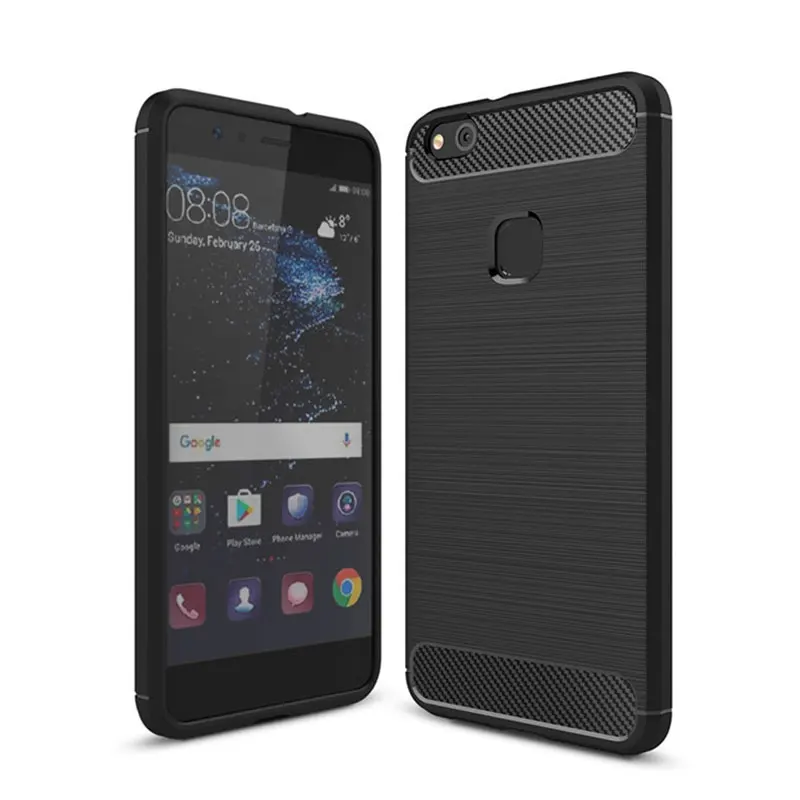 

Luxury Carbon Fiber Brushed Phone Case For Huawei P20 P10 P8 P9 Lite Mini Mate 10 Pro P Smart Armor Impact Shockproof TPU Cover