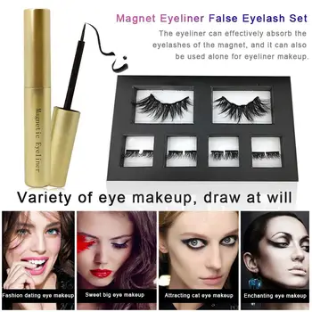 

Magnetic Eyeliner Magnet False Eyelashes Set Waterproof Natural Long Lasting Liquid Eyeliner Kit
