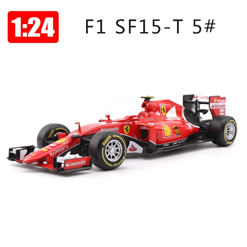 New  Bburago 1:24 Alloy Car Formula Racing Car Model SF15 Sports Cars Toys Children Boy New Years Gift