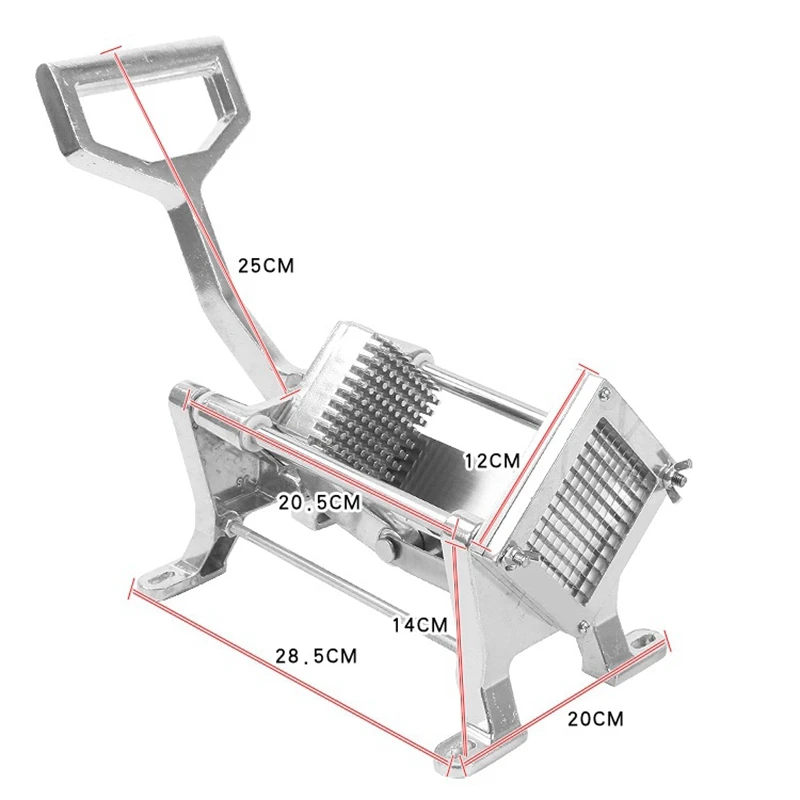  Stainless Steel French Fry Cutter Potato Chips Chopper Fruit Vegetable Shredder Cutting Machine Wit - 1000007082812