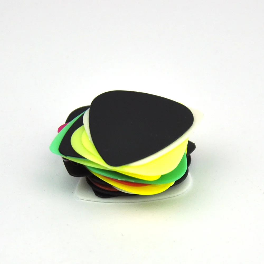 

Lots of 100pcs 0.71mm Medium ABS Guitar Picks Plectrums Assorted Colors
