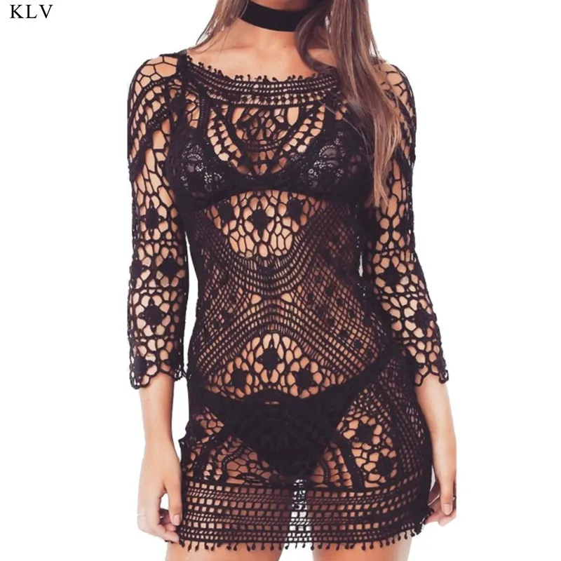 

Women's Bathing Suit Cover Up Crochet Lace Bikini Swimsuit Dress