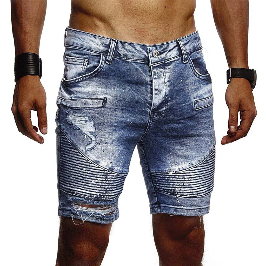 2019 Solid Men's Shorts Jean Casual Shorts modis Men Summer Short Jeans Hommes Jean Shorts Skate Board Harem Fashion Jean