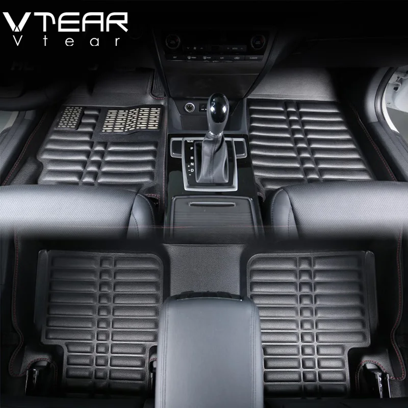 

Vtear For Ford ECOSPORT Floor Mats interior leather pad waterproof durable rugs non-slip carpets products accessory 2013-2016
