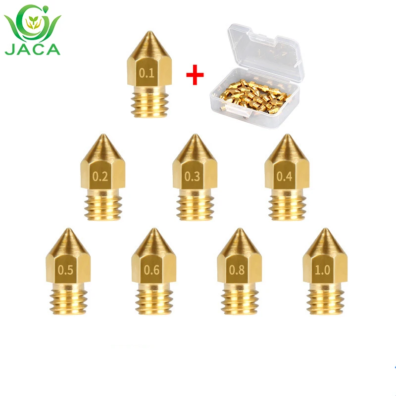 Mk8 النحاس فوهة 3d ملحقات الطابعة 0.1 مللي متر 0.2mm0.3mm 0.4 مللي متر 0.5 مللي متر 0.6 مللي متر رئيس ل 1.75 مللي متر mk8 وأشار النحاس فوهة