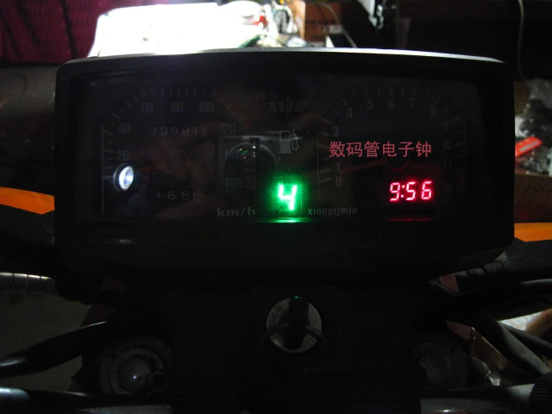 Waterprof Универсальный 5 скоростей цифровой индикатор передач Мотоцикл Мотокросс дисплей рычаг переключения передач датчики передач дисплей зеленый