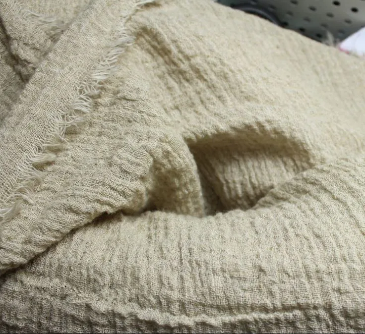 

M315 Washed Crinkle 55% linen 45% Cotton Linen Fabric 120 cm plain 146 gsm full color sewing fabric for sample test