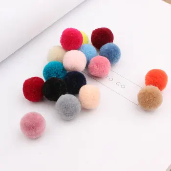 

New Design 100pcs/lot Colorful Printing Rounds Shape Handmade Fashion Hairballs Diy Jewelry Garments/Hair accessory