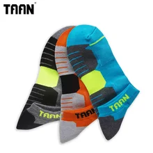 TAAN бренд Профессиональный Спортивные носки толстые Для Мужчин's Хлопковые короткие носки для Бег Велоспорт Баскетбол треккинг высокое качество